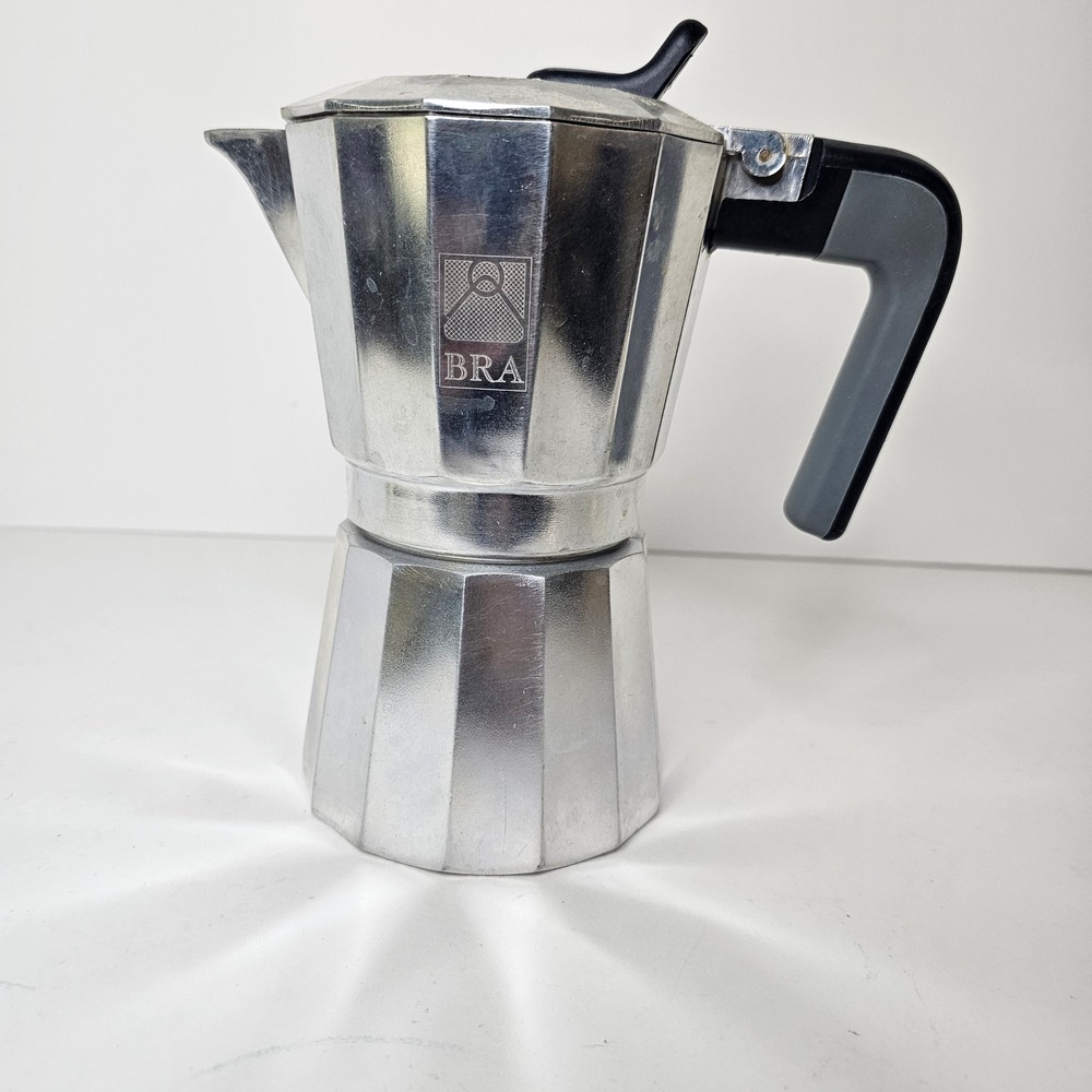 BRA Aluminum 6 cup Espresso Maker Moka Pot Stovetop Coffee